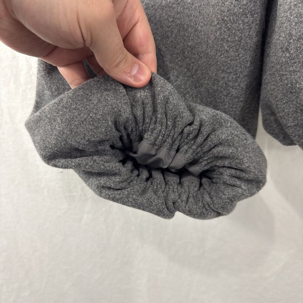 LOFT Grey Bubble Bomber Jacket Zip Minimalist Womens Sz M Artsy Avant Garde - Picture 6 of 10